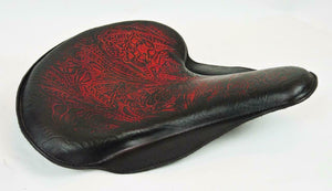 Spring Solo Seat Harley Touring Indian Chief 17x16"  Tractor Antique Red Tooled