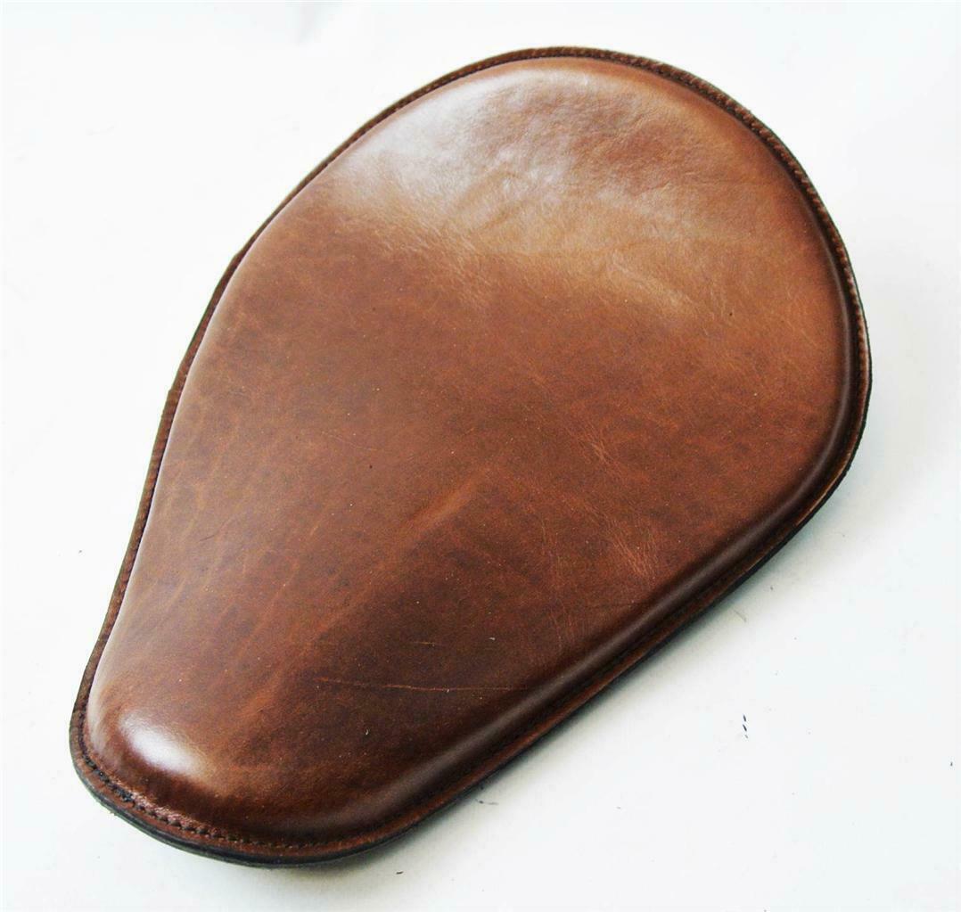 Spring Solo Seat Chopper Bobber Harley Sportster Honda 10x13"Soft Brown Dist MRC