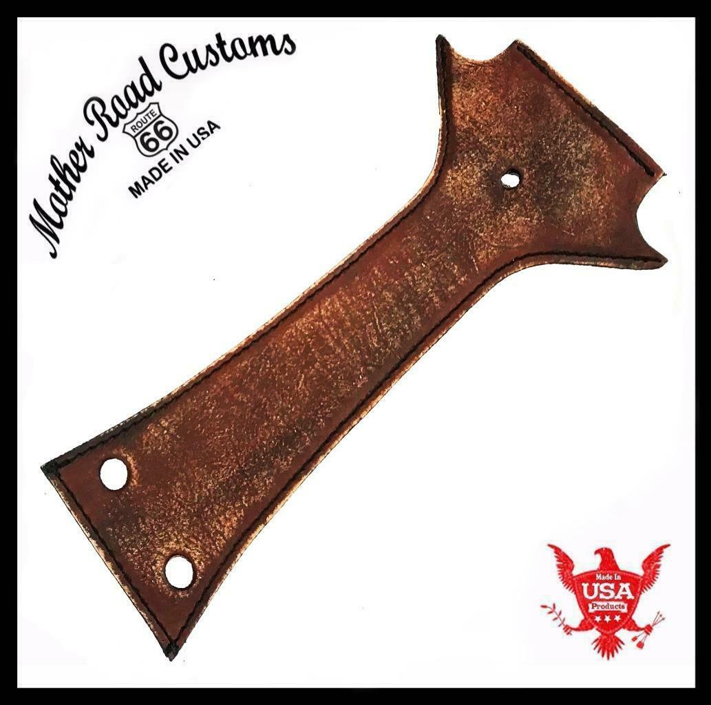 2018-2020 Harley Softail 15x14 Brown Distressed Veg Tanned Leather Tank Bib Slim - Mother Road Customs