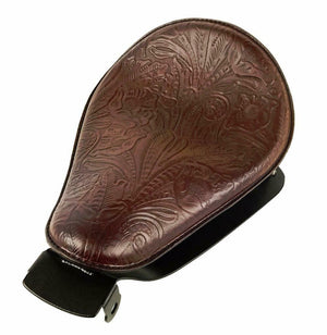 2004-2006 Sportster Harley Spring Solo Seat Mount Kit Brown Tooled Leather  bcs - Mother Road Customs