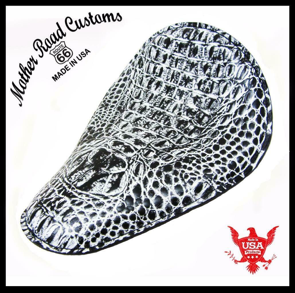 Seat Chopper Bobber Harley Sportster Mother Road Customs B&W Alligator USA - Mother Road Customs