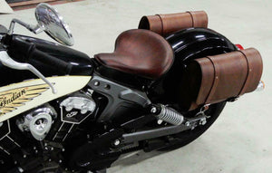 2015-2020 Indian Scout Brown Saddle Bags With Mounting Hardware Leather USA MRC - Mother Road Customs