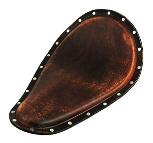 Spring Seat Chopper Harley Sportster Brown Distressed Silv Rivets Leather Banana