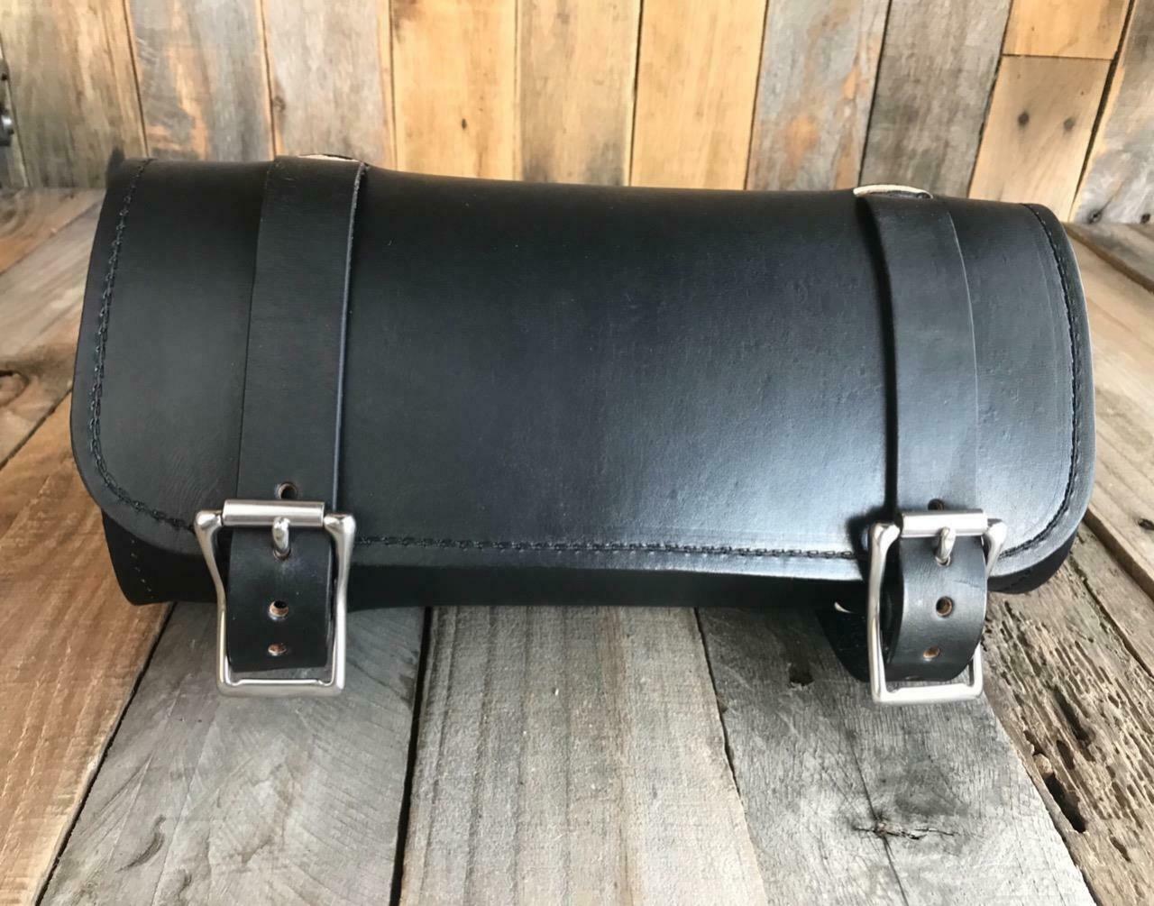 Tool Roll Harley Sportster Softail Chopper Bobber Indian Dyna  Blk Leather MRC - Mother Road Customs