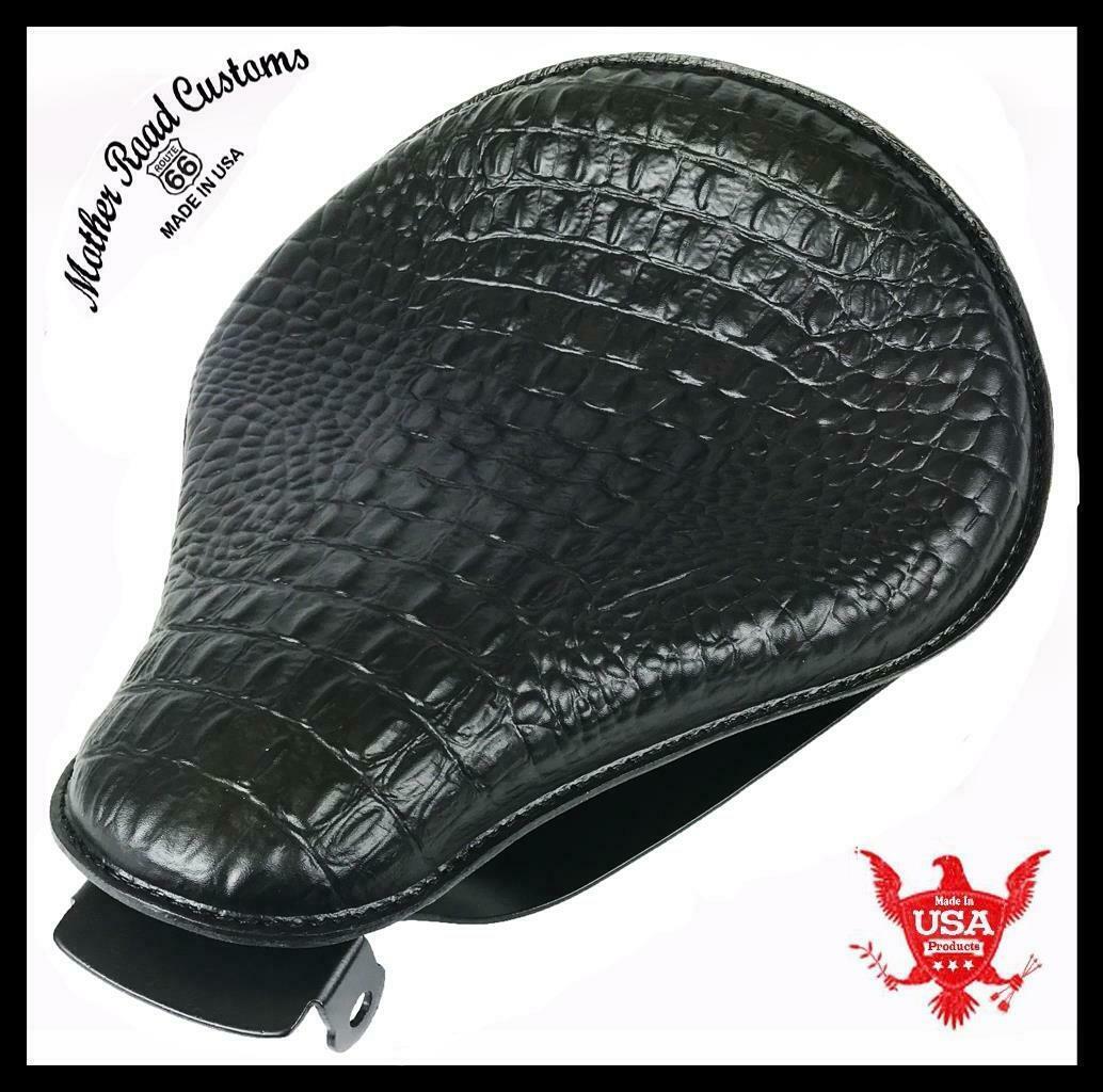 2010-2022 Sportster Harley Spring Solo Seat Mount Kit Black Alligator Leather bc