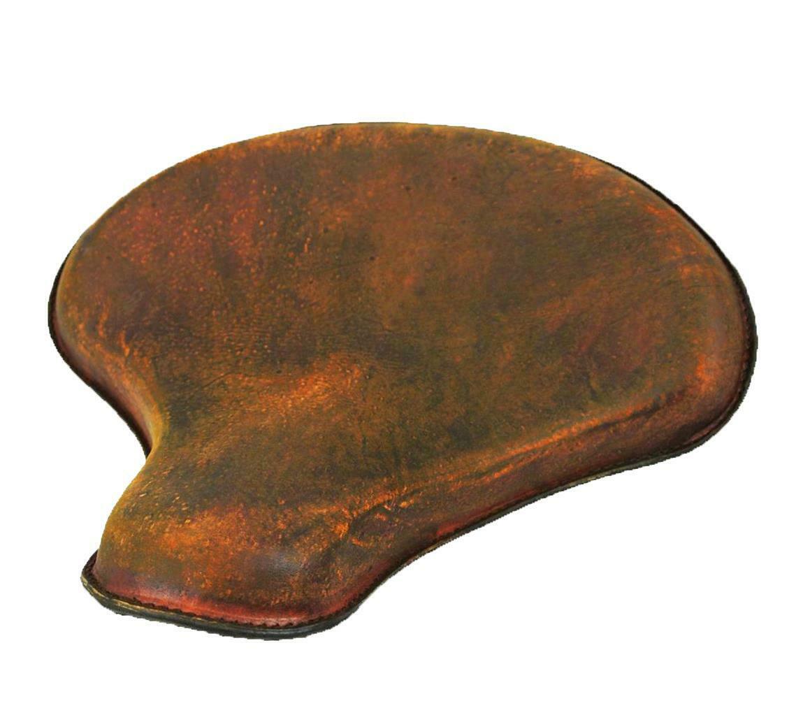 Spring Solo Seat Chopper Bobber Harley Sportster 15x14" Tractor  BrnDis Leather