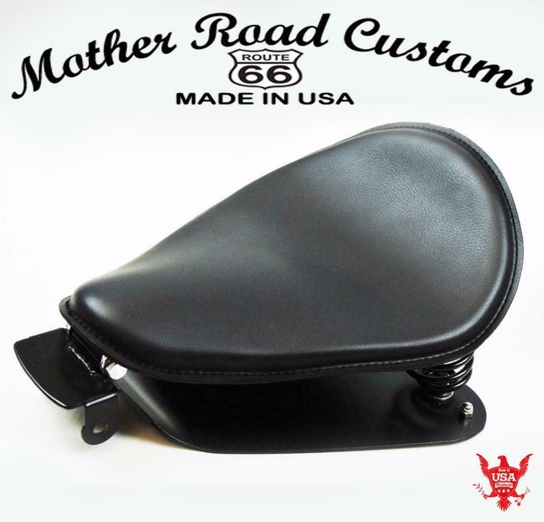 2010-2022 Sportster Spring Solo Seat Mounting Kit 10x13" Black Leather USA pccs