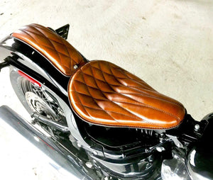 Spring Solo Seat Softail Harley P-Pad Chopper Scout 11x16" Tan Diamond Leather