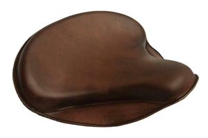 15x14" Brown Leather Spring Solo Tractor Seat Chopper Bobber Harley Sportster - Mother Road Customs