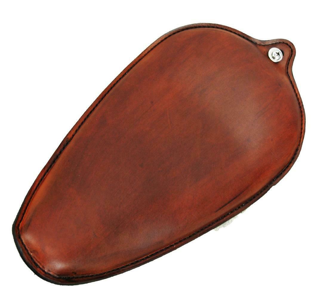1982-2003 Harley Sportster Seat Smooth Brown Leather On The Frame Made In USA - Mother Road Customs