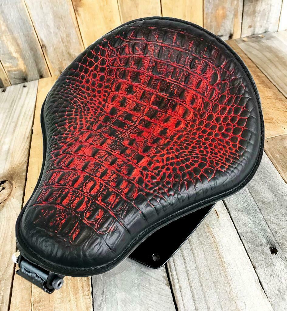 2006-2017 Harley Dyna Spring Seat Installation Kit Antique Red Alligator HS MRC - Mother Road Customs