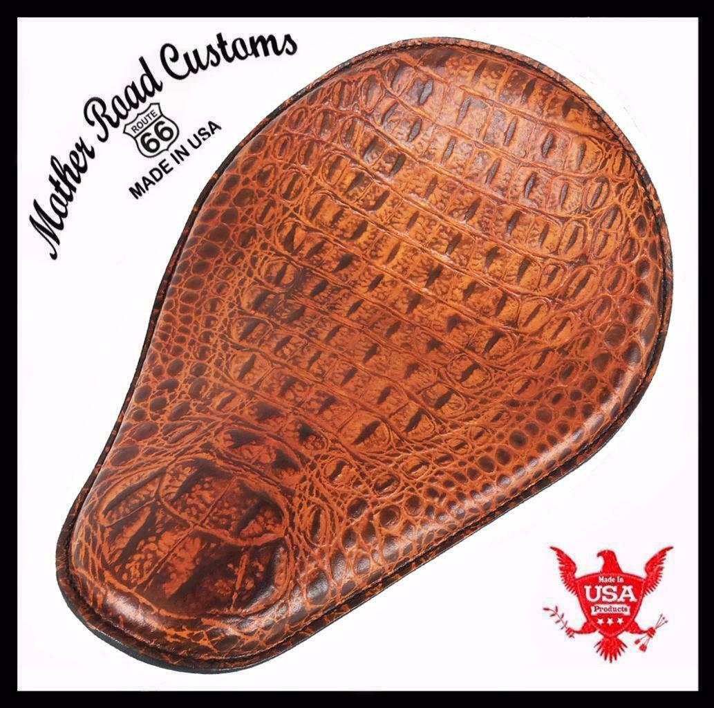 Seat Chopper Bobber Harley Sportster Honda Rebel Yamaha 11"x14" B & B Alligator - Mother Road Customs