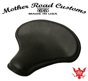 Spring Solo Seat Chopper Bobber Harley Sportster 15x14" Tractor Black Leather