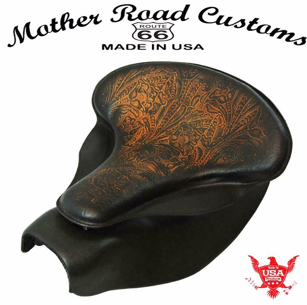 2014-2021 Indian Chief Custom AntBrn Tooled Leather Spring Seat Mounting  Kit bs