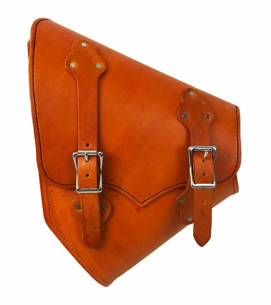 2000-2020 Harley Softail And Hardtail Saddle Bag Chopper Tan Leather MRC - Mother Road Customs