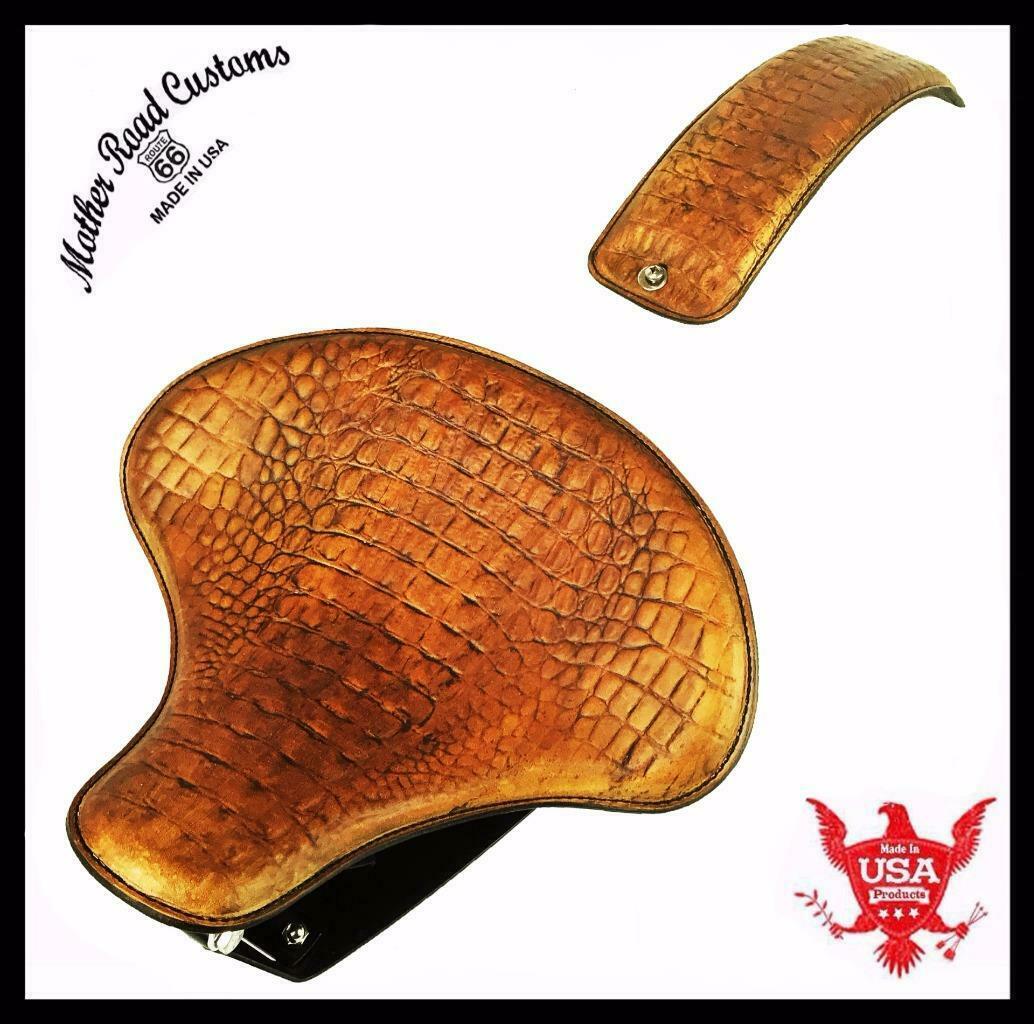 1982-2003 Harlely Sportster Tractor Spring Seat 15x14 Tan Gator Mounting Kit Pad - Mother Road Customs