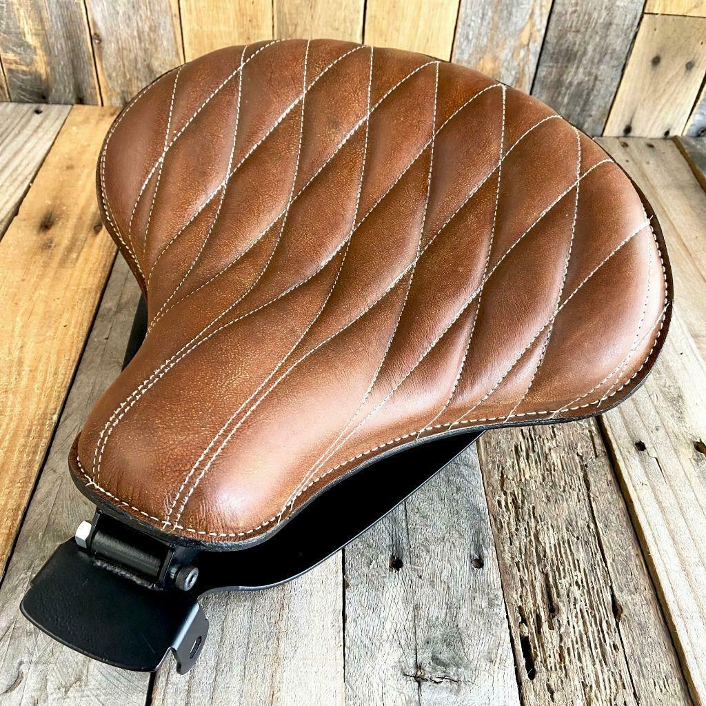 2010-2022 Harley Sportster Tractor Leather Spring Seat  Mounting Kit 15x14 Brn D