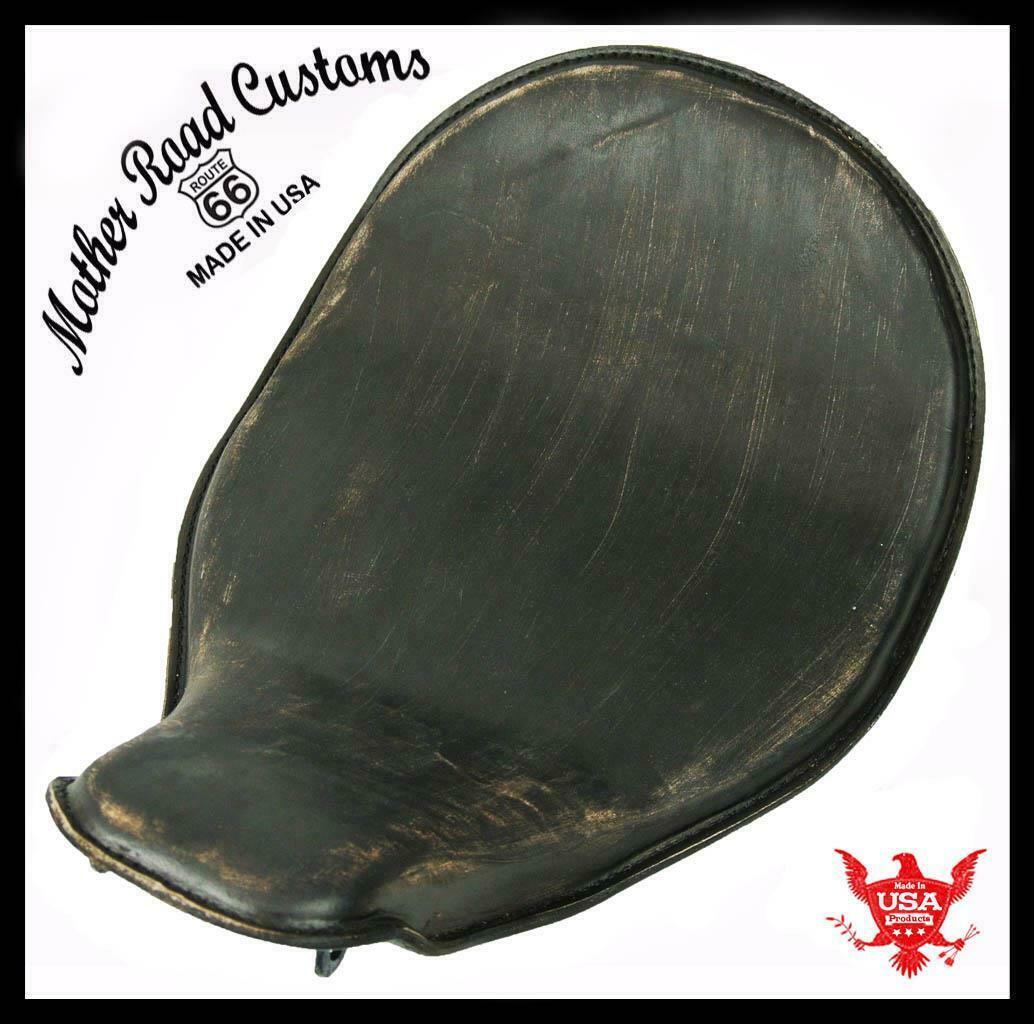 2010-2020 Harley Sportster High Back On The Frame Black Distre Leather Solo Seat - Mother Road Customs