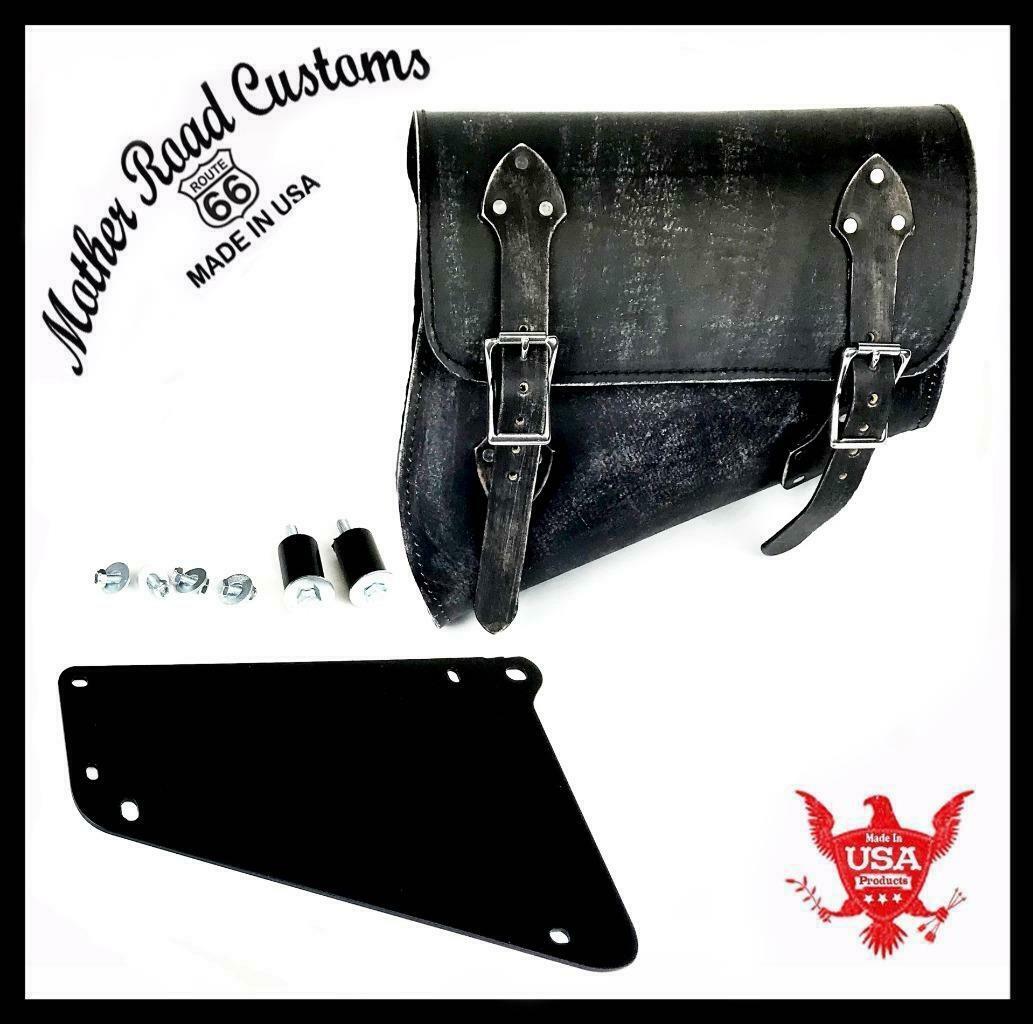 2018-20 Indian Scout Bobber Saddle Bag Mounting Hardware Black Dist Leather MRC - Mother Road Customs