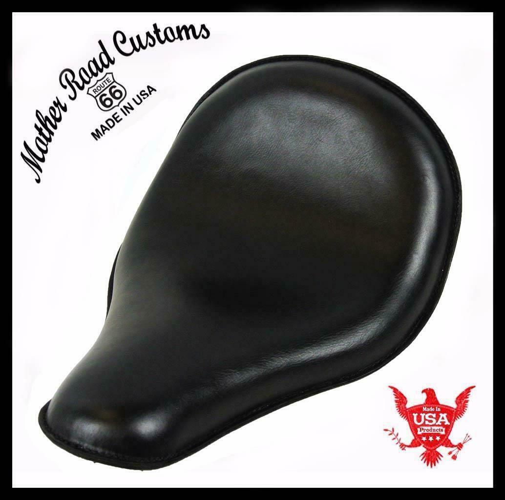 Spring Solo Seat Chopper Sporster Harley Bobber 11x15" High Back Black Leather