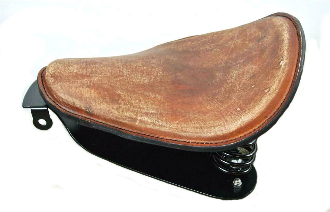 2010-2020 Harley Sportster Spring Solo Seat 10x13" Brown Dist Mounting Kit pc cs - Mother Road Customs