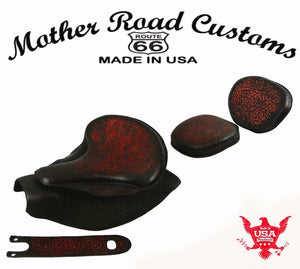 2014-2021 Indian Chief Spring Seat Mounting Kit Pad Back Rest Bib Ant Red Oak L bs