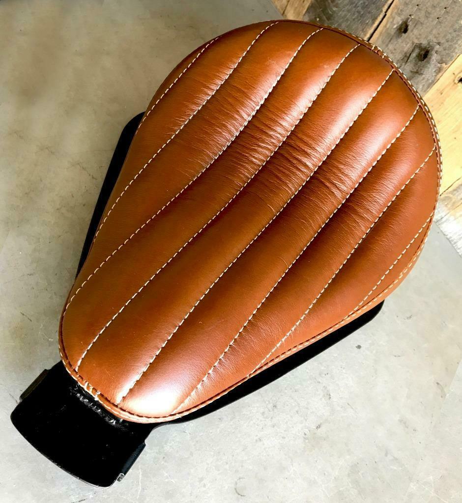 2010-2020 Harley Sportster Spring Seat Bates Styl Tuck Roll Leather  Chopper - Mother Road Customs