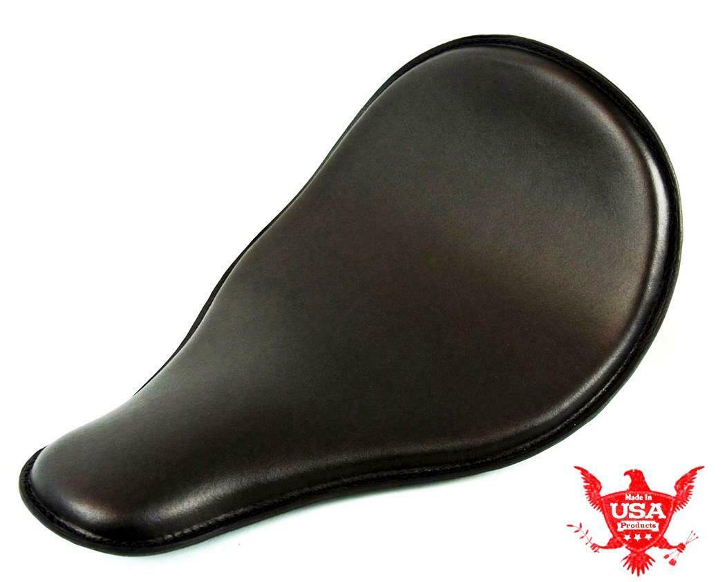 Seat Spring Solo Chopper Sporster Harley Bobber 11x15" High Back Black Leather - Mother Road Customs