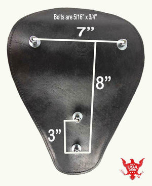 11x16 Black Leather Spring Solo Seat Chopper Bobber Harley Softail - Mother Road Customs