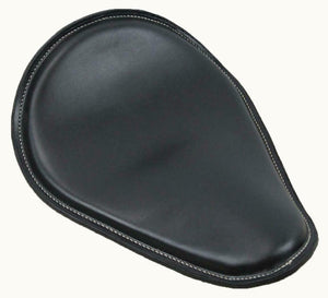 Spring Seat Harley Sportster 11x14" Smooth Black Leather White Stitching