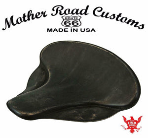 Spring Solo Tractor Seat Harley Touring Indian Chief 17x16" Black Distressed MRC - Mother Road Customs