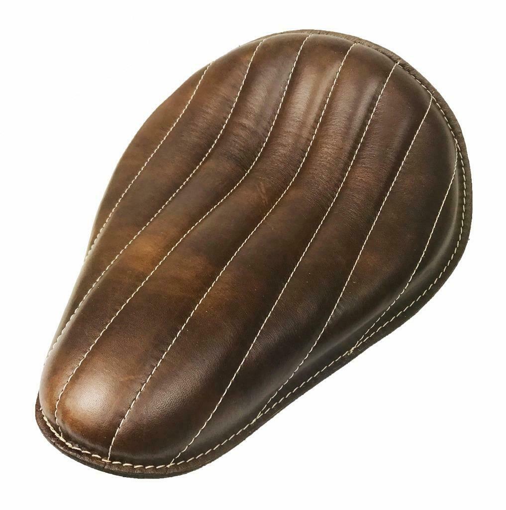 Seat Chopper Harley Sportster Bobber Chopper Cafe Bates Brown Tuck Roll Leather - Mother Road Customs