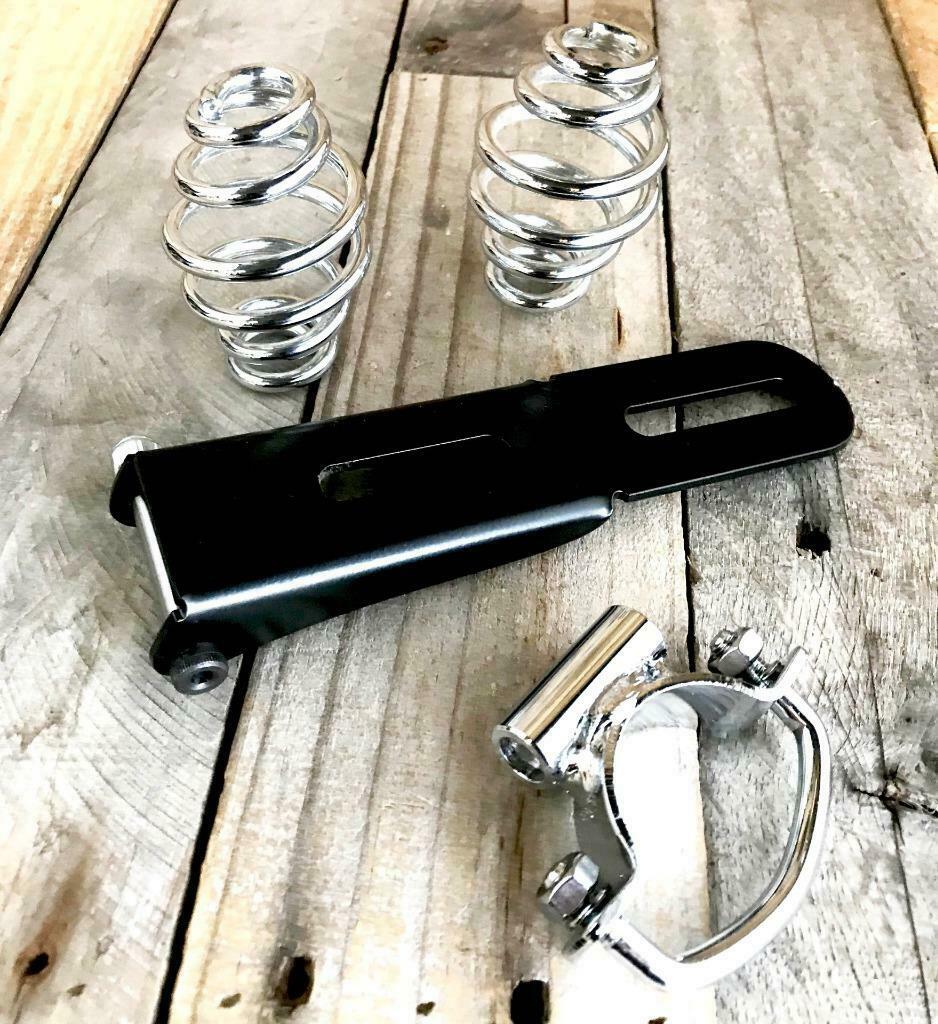 Bolt On Spring Seat Mounting Hinge Hardware Harley Chopper Chrome 3" Springs - Mother Road Customs