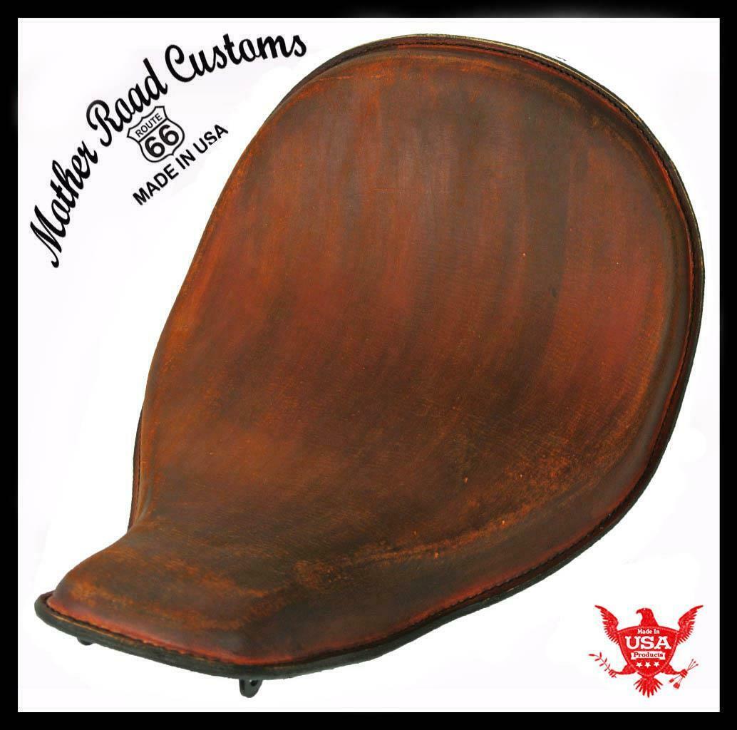 2010-2020 Harley Sportster Solo Seat High Back On The Frame 201 Brn Dist Leather - Mother Road Customs