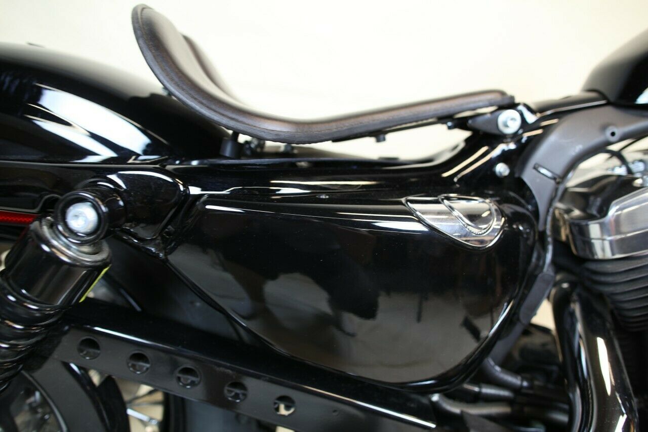 2010-2020 Harley Sportster Seat Black Leather 10x14" Long Nose No Spring Kit - Mother Road Customs