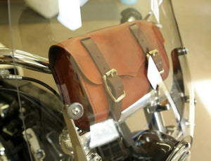Tool Roll Saddle Bag Chopper Bobber Harley Sportster Nightster Dyna Brn Leather - Mother Road Customs