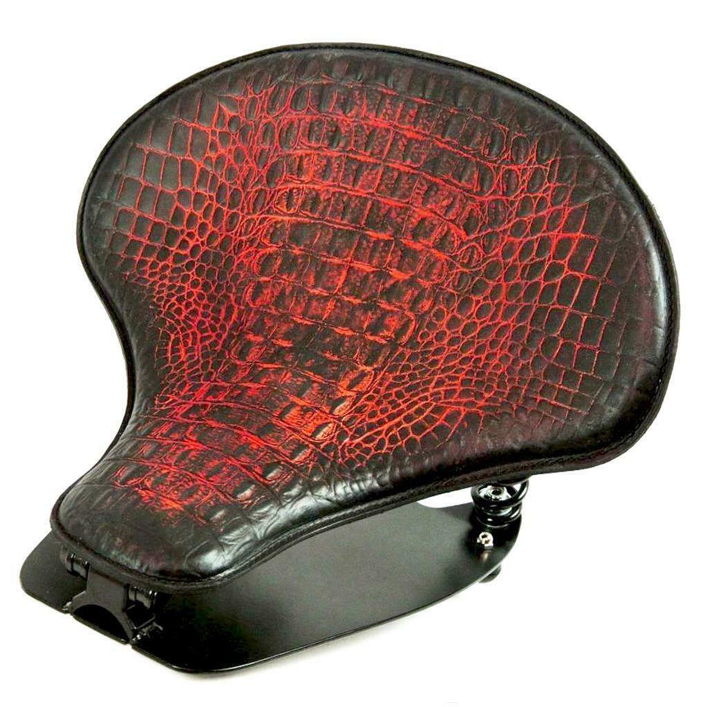 2015-2020 Indian Scout & Bobber Spring Tractor Seat Antique Red Alligator Kit bc - Mother Road Customs