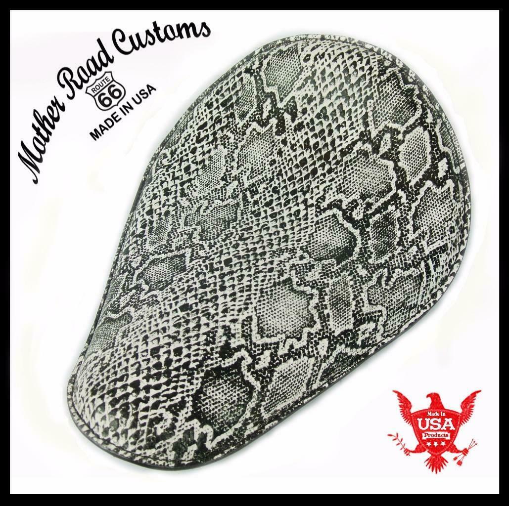 Spring Seat Chopper Harley Sportster Bobber Vintage Frame 10x13 Ant White Snake