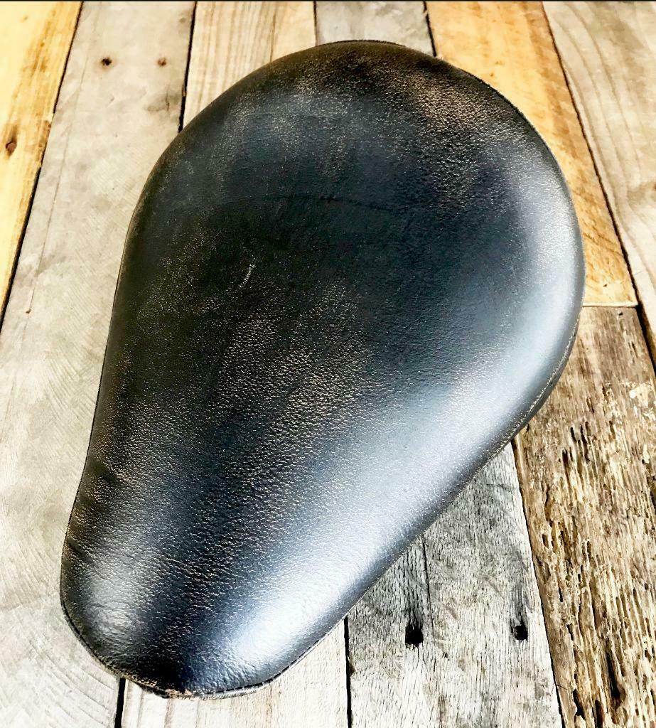 Vintage Blk Dist Leather Seat Spring Solo Chopper Harley Sportster Bates Honda - Mother Road Customs