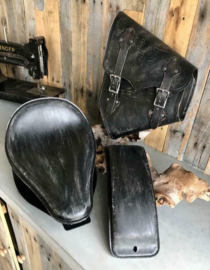 2000-2017 Harley Softail Spring Seat Pad Mounting Kit Saddle Bag BlkDis Leather - Mother Road Customs
