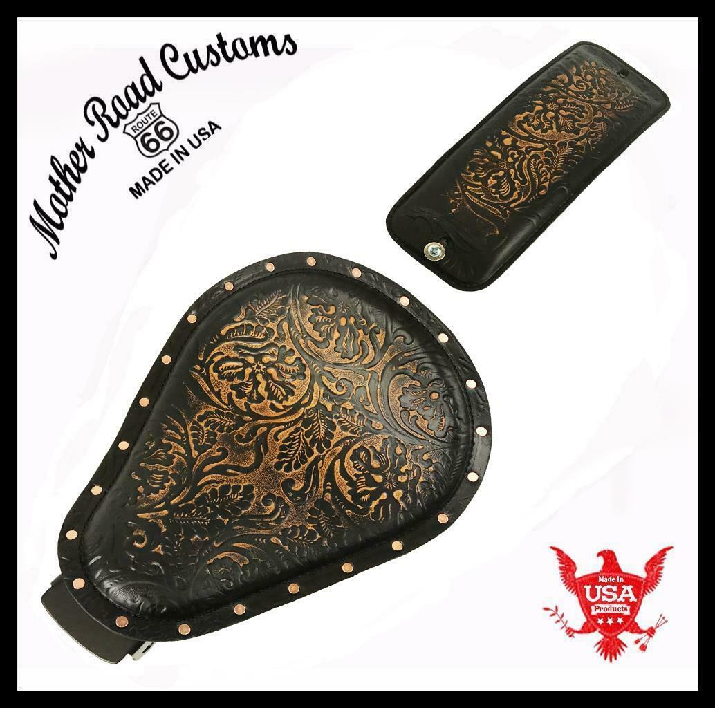 2010-2020 Sportster Harley Nightster Iron Seat pad Kit Ant Brn Oak Leaf USA pcs - Mother Road Customs