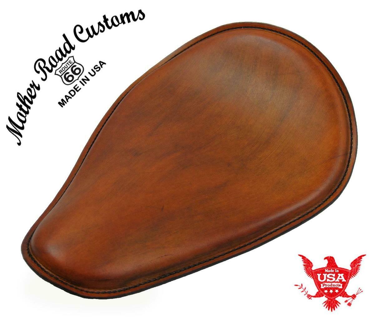 Spring Solo Seat Chopper Harley Sportster Nightster Tan Brn Dist Leather MRC