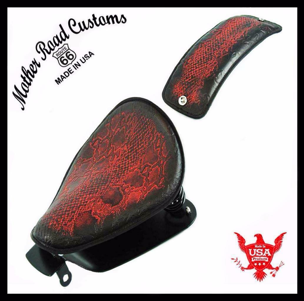 2010-2022 Sportster Harley Seat Ant Red Snake All Models Leather pad Kit USA bc