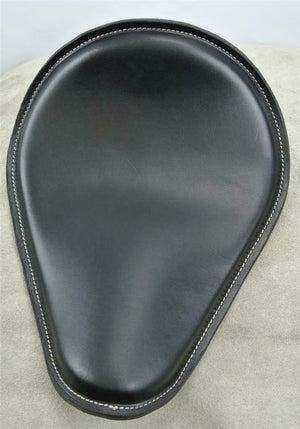 Spring Seat Harley Sportster 11x14" Smooth Black Leather White Stitching