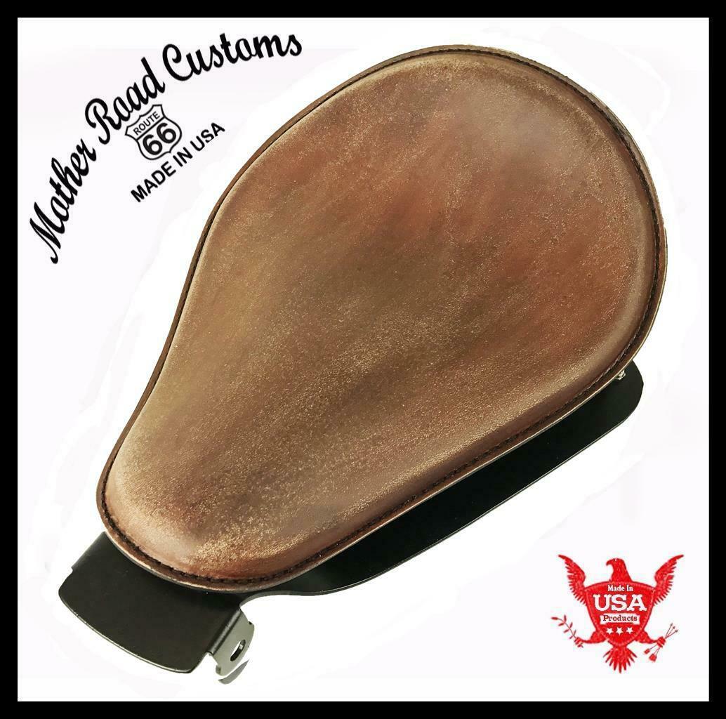 2010-2022 Sportster Harley Spring Solo Seat Brown Dist Leather  Mount Kit bcs