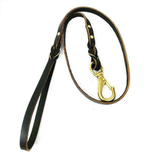Leather Dog Leash 4' Braided Heavy Duty Dog Leather Leash for Large Medium Small - Mother Road Customs
