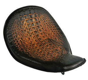 2010-2020 Harley Sportster High Back On The Frame AntBrn Gator Leather Solo Seat - Mother Road Customs