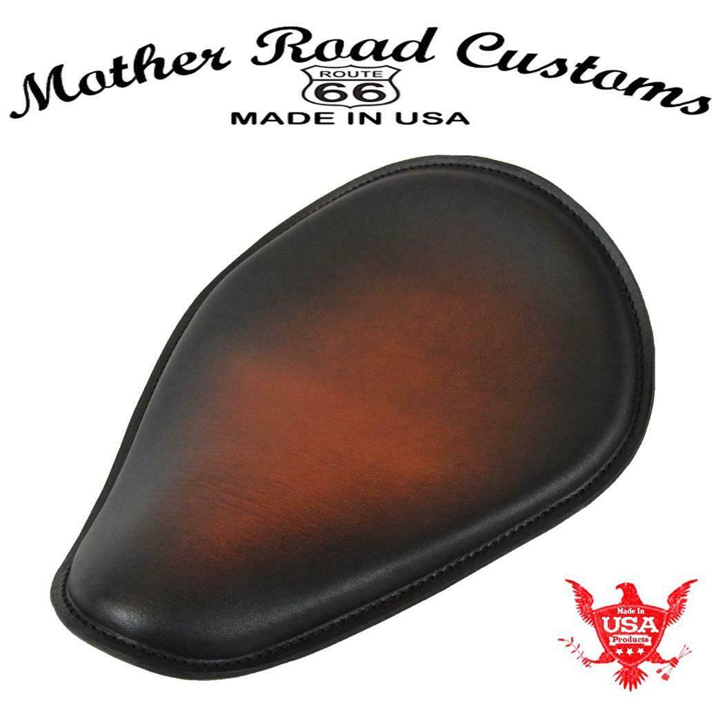 Spring Seat Chopper Harley Sportster 10x13" Smooth Antique Brown SunBur Leather