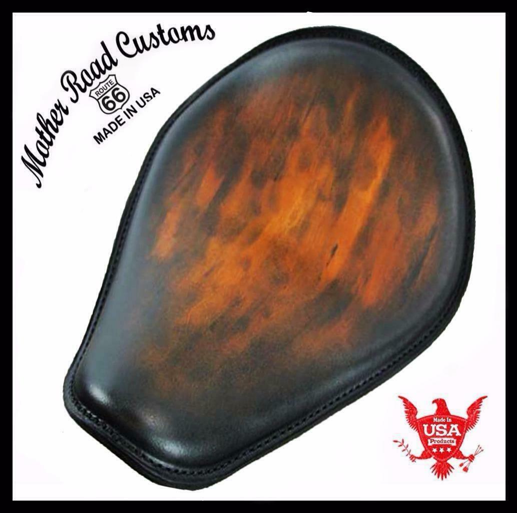 Spring Seat Chopper Harley Sportster 11x14" Smooth Antique Brown Smooth Leather