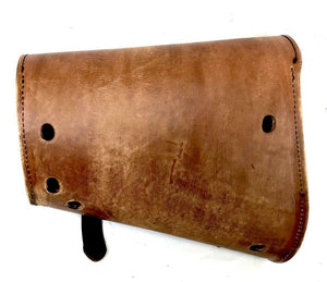 2018-20 Indian Scout Bobber Brown Dist Leather Saddle Bag With Mounting Hardware - Mother Road Customs
